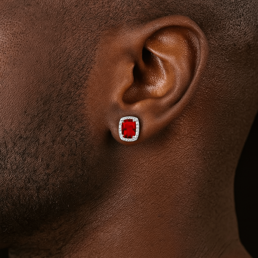 FRGD Iced Out Ruby Earrings