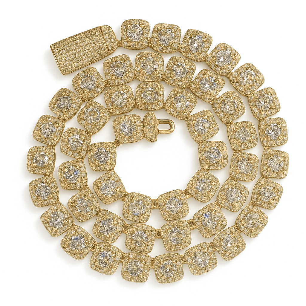 FRGD Clustered Square Tennis Chain