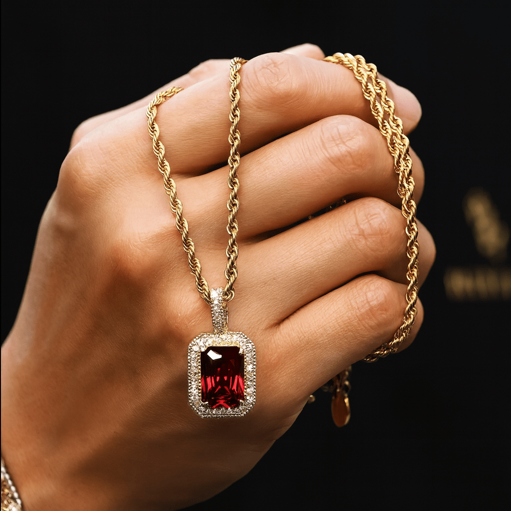 FRGD Iced Out Gemstone Pendant