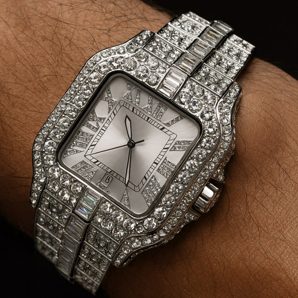 FRGD Iced Out Square White Watch