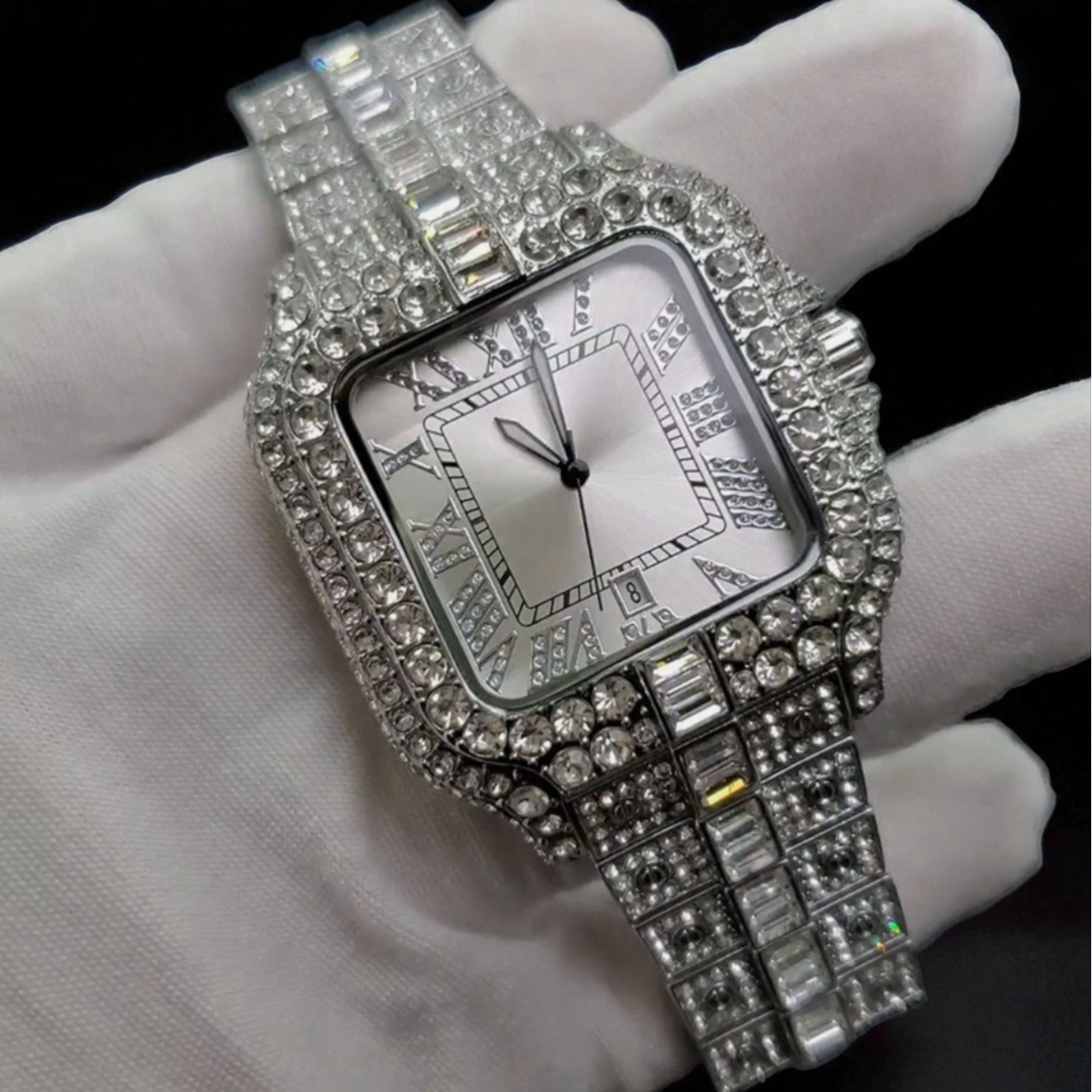 FRGD Iced Out Square White Watch