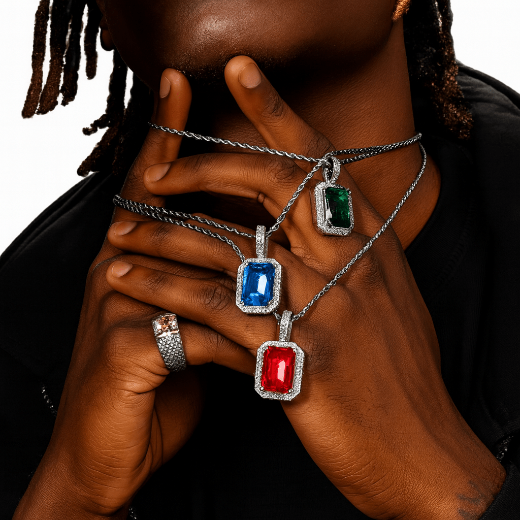 FRGD Iced Out Gemstone Pendant