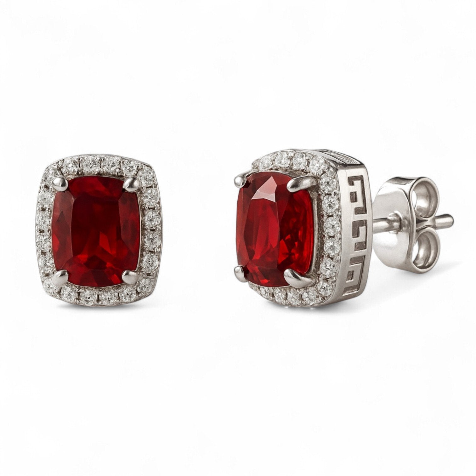 FRGD Iced Out Ruby Earrings