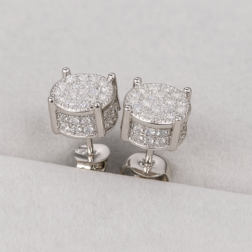 FRGD Iced Out Round Earrings