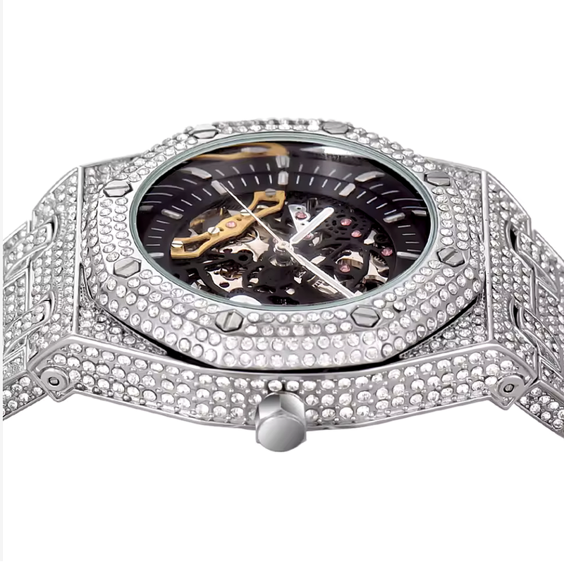 FRGD Iced Out Skeleton Watch