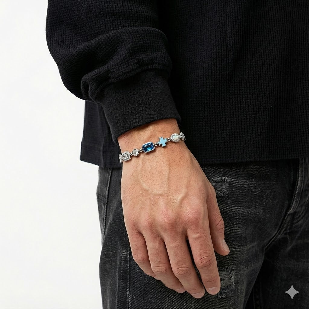 FRGD Blue Gems Iced Out Bracelet