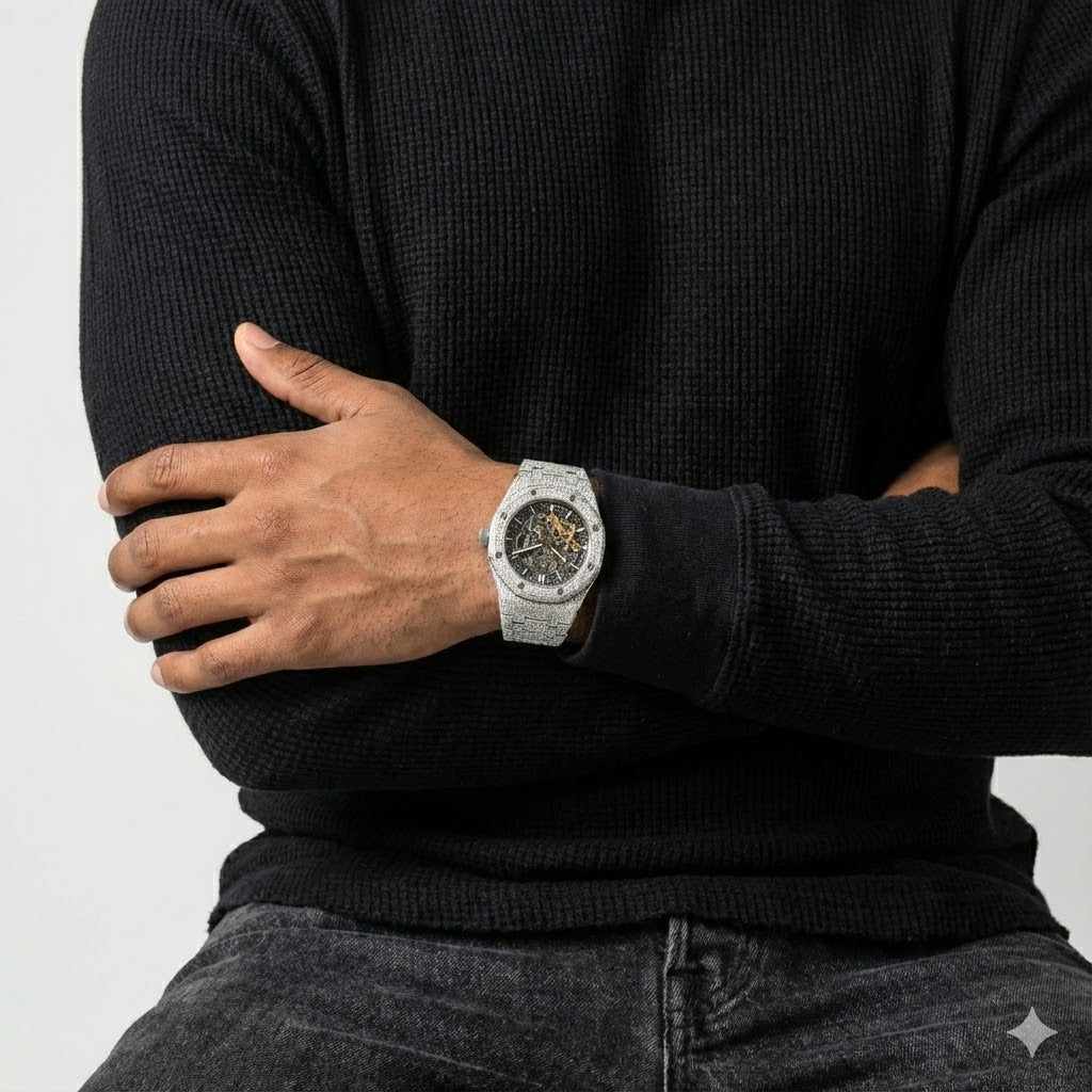 FRGD Iced Out Skeleton Watch