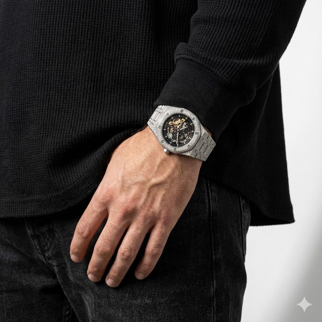 FRGD Iced Out Skeleton Watch