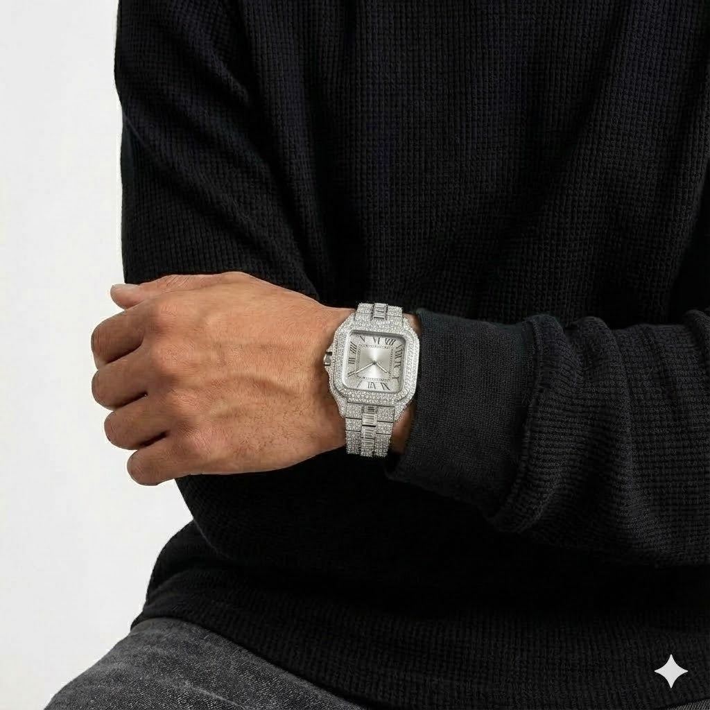 FRGD Iced Out Square White Watch