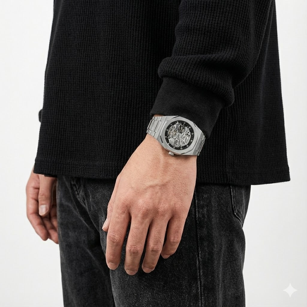 FRGD Steel Skeleton Watch