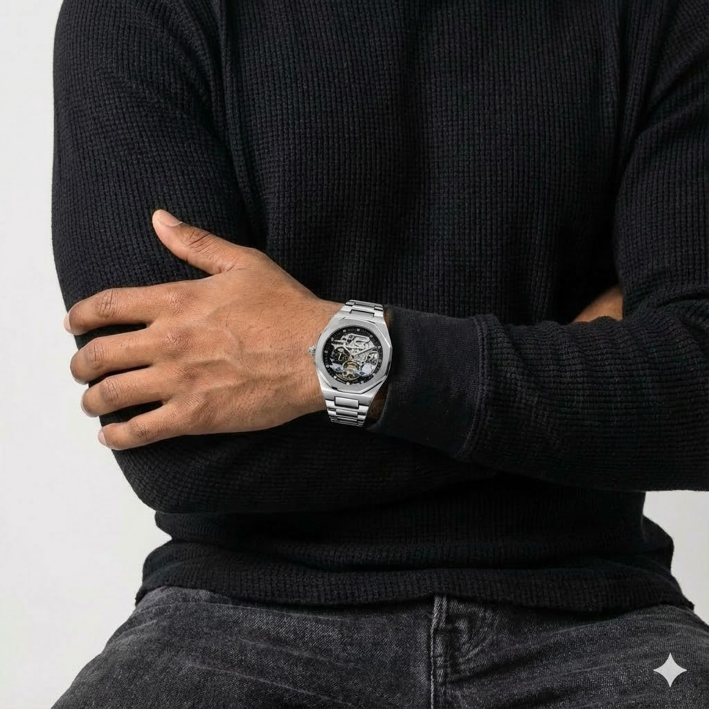 FRGD Steel Skeleton Watch